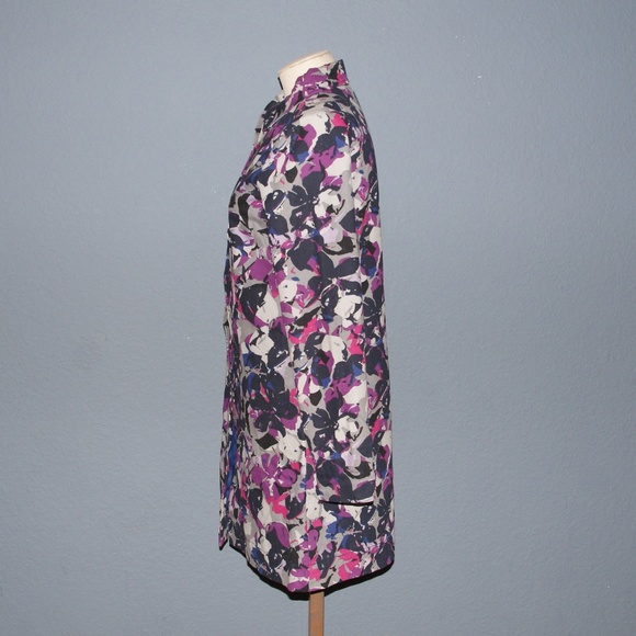 THAKOON Floral Trench Rain Coat Jacket sz S - Picture 4 of 7